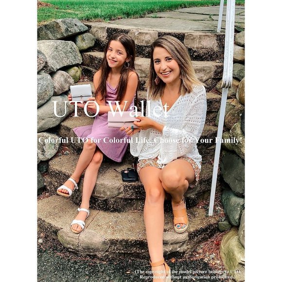 Wallet for Girl Leather Vegan RFID Leaf Pendant Card Holder Checkbook Organizer - Picture 7 of 7